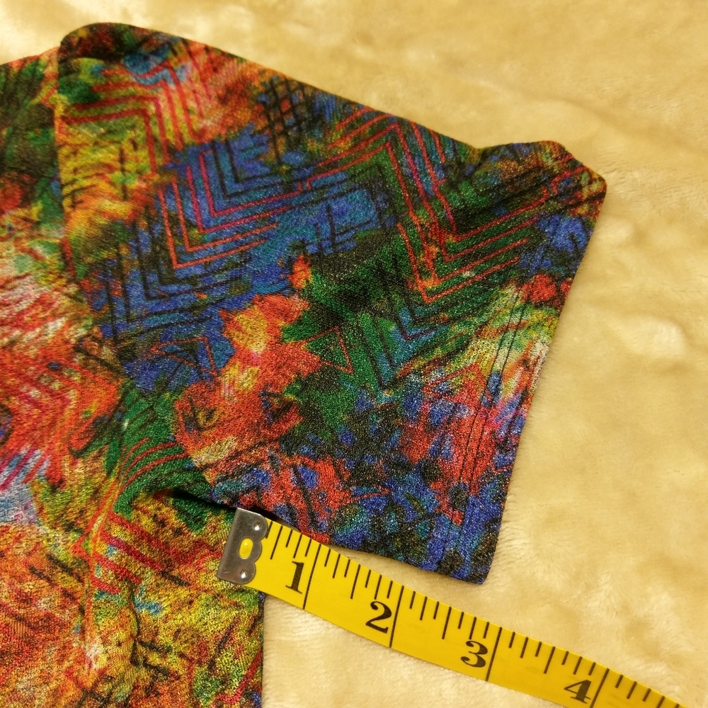 🌺LulaRoe Multicolor Amelia Zipper Dress, L - Picture 6 of 8